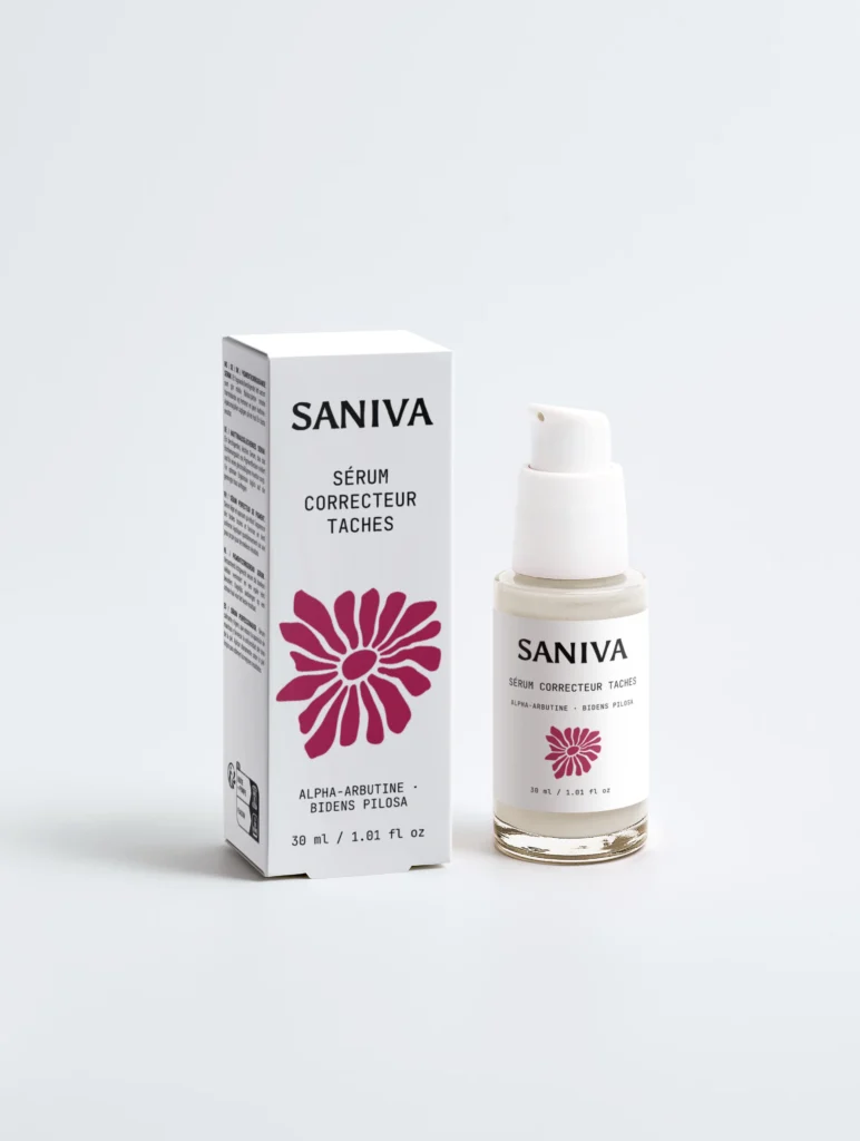 Sérum taches brunes Saniva, Sérum Correcteur Taches à l'alpha-arbutine, flacon pipette 30 ml
