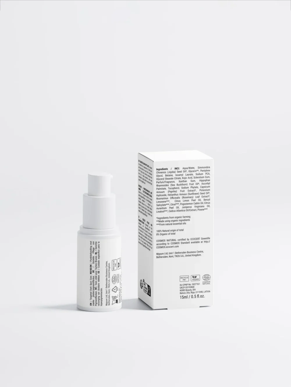 Soin ciblé taches brunes Saniva, Soin Ciblé Taches à l'acide kojique 1 %, flacon pompe 15 ml