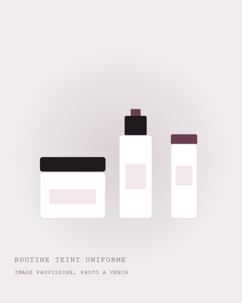 Routine taches brunes Saniva : Crème Teint Uniforme, Sérum Correcteur Taches et Protection Teintée SPF30
